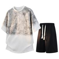 Casual Mens Short Sleeve T Shirt And Shorts Set M