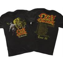 Ozzy Osbourne 1986 turo vyriški moteriški marškinėliai medvilniniai su dvipusiu spaudu retro metalo atributika gerbėjams privalomas sunkaus roko marškinėlis S-3XL L brown