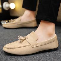 Lightweight Fashion Lazy Shoes Men Casual Shoes Male Breathable Slip-on Mens Suede Driving Shoes Comfortable Loafers Moccasins 39 chaki