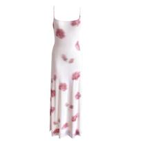 Fairycore Grunge Elegant Midi Dress Women Y2k Vintage Streetwear Spaghetti Strap High Waist Florals Printed Party Dress Female S