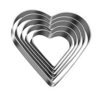 5Pcs Stainless Steel Heart Cookie Cutter Set Multiple Sizes Rust-Resistant Heart Shaped Cookie Cutters Heart Shaped Baking Tools