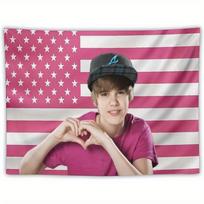J-Justino-B-Bieberio Amerikos Vėliavos Gobelenas Juokingas Estetiškas Žvaigždžių Vėliavos Dekoras Kolegijos Bendrabučio Kambariui Sienos Kabinamas Dovana su Kabliukų Rinkiniu 40X60CM gray