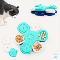 Slow Feeder Dog Bowl Anti Choke Three Layer Design Non Slip Suction Base Rotating Slow Eating Plate for Pet Feeding one size mėlyna