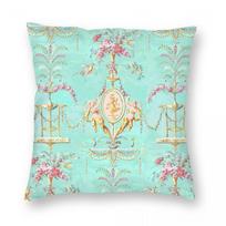Marie Antoinette French Rococo Paris Square Pillowcase Polyester Linen Velvet Pattern Zip Decor Home Cushion Cover 18 Peach skin 18*18(CM)-1Pcs
