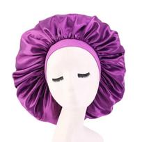 Satin Bonnet Silk Bonnet Hair Bonnet for Sleeping-Slouchy Beanie Hat Satin Sleep Cap for Women's Natural & Curly Hair tamsiai violetine spalva