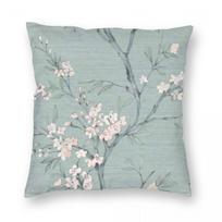 Duck Egg Oriental Blossom Square Pillowcase Polyester Linen Velvet Creative Zip Decor Sofa Cushion Cover Peach skin 18*18(CM)-1Pcs
