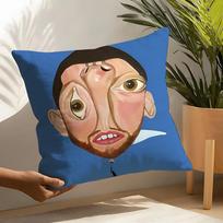 M-Mac Miller Albums Singer Pillow Case Linen Cushion Covers For Decorative Sofa Home Pillows Case Car Chair Pillows Cases Peach skin 18*18(CM)-1Pcs