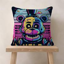 Movie Five N-Nights Game At F-Freddys Pillowcase Toon Gift Cushion Cover Bedroom Home Sofa Chair Seat Decor Pillow Case Peach skin 18*18(CM)-1Pcs