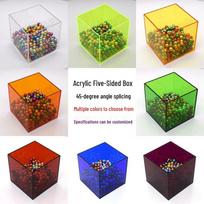 Stackable Dustproof Acrylic Display Box with 45-Degree Angle for Home Storage 10x10x10cm geltona