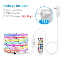 WS2811 WiFi RGBIC COB Neoninė LED juostinė lemputė Dirbkite su Tuya Smart Life Adresuojamu IC RGB Full Dream Color juostos kambario dekoravimo lempa Alexa Google Home 1m