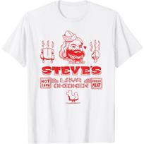 A Minecraft Movie Steve's Lava Chicken Restaurant Logo T-Shirt S balta