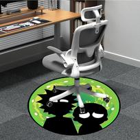 Rick and Morty biuro apvalus kilimas, po biuro kėdėmis miegamojo svetainės namų dekoras a0908142 80cm by 80cm gray