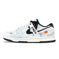 Nike Dunk Atsparūs slydimui Atsparūs dilimui Žemi Skateboard batai Unisex Juodi Balti HV1800-101(Komanda257-) 36