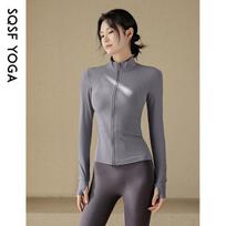 Women's Slimming Stand-Collar Fitness Jacket: Quick-Drying, Waist-Cinching, Versatile Yoga & Pilates Wear S