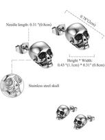 Dark Style Skull Skeleton Necklace & Earring Set - Retro Street Hip Hop Design Copper