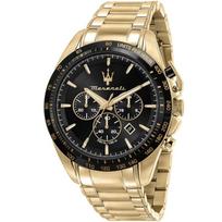 Maserati R8873612041 Traguardo Chronograph Juodas Ciferblatas Vyriškas Laikrodis 45mm auksas
