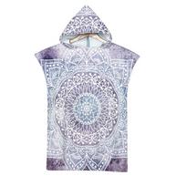 Geometric Beach Towel Soft Microfiber Quick Dry Large Bath Towels Hooded Cloak Wetsuit Adult Kid Poncho Bathrobe For Swim Surf Kids 65x75cm