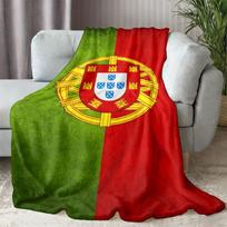 Portugal Flag Blanket Single Sided 2D Print Soft Flannel Fleece Throw Blanket for Bed Couch Sofa Patriotic Portuguese for Fans 70X100CM