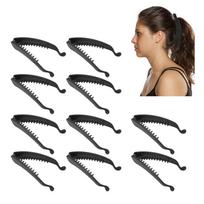 10PCS Sweet Banana Hair Clip Fashionable Flexible Banana Clip Banana Clip  For Women