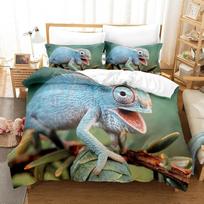 3D Chameleonas Patalynės Komplektai Antklodės Užvalkalų Rinkinys Su Pagalvės Užvalkalu Viengulis Dvigulis Karalienės Karaliaus Lovos Patalynė EU single(135x200cm)