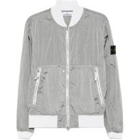 Stone Island SS25 Metalinio Nailono Bėgimo Apykaklės Pilotinis Užtrauktukas Prigludęs Minimalistinis Švarkas Vyriškas Švarkas K1S154100019S0020-V0061 XL gray