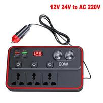150W automobilio žiebtuvėlio adapterio keitiklis PD Type-C USB įkroviklis DC 12V 24V į AC 220V Automobilio įkroviklio keitiklio adapteris