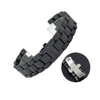 Keraminis laikrodžio dirželis vyriškiems ir moteriškiems laikrodžiams, suderinamas su GC dvigubo paspaudimo drugelio sagtimi, 16-20 mm 20mm*9.5mm (No Logo) gray