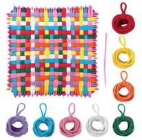 Weaving Loom Kit with Assorted Loops and Plastic Needle for Craft Projects DIY Educational Toy for Kids and Beginners One Size raudona