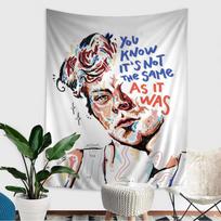 Singer H-Harry Music Styles DIY Wall Tapestry Hippie Flower Wall Carpets Dorm Decor Wall Art Decor 60x90cm gray