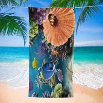 Colorful Coral Reef Tropical Fish Print Beach Towel Quick Dry Sand-Free Absorbent Soft Towel for Summer Vacation Pool Swimming 50X100cm &1pc