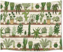 Cactus Tapestry Wall Hanging Tropical Succulent Plant on Pink Tapestry for Bedroom, Watercolor Botanical Wall Art for Livi 70x100cm28x39in