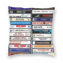 Jazz Music Classic Albums Square Pillowcase Polyester Linen Velvet Creative Zip Decorative Pillow Case Room Cushion Cover Peach skin 18*18(CM)-1Pcs