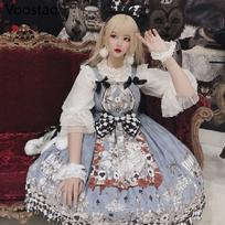 Gotikinė Lolita Suknelė Mergaitėms Derliaus Tamsi Laidojimo Lolita Jsk Suknelė Moterims Harajuku Šauni Rankovių Neturinti Punk Petnešėlės Suknelės M mėlyna
