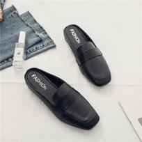 Summer Slippers Women Flat Soft Leather Slip-on Lazy Soft Sole Flat Shoes Women Shoes 42EU/CN43 juoda