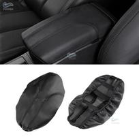 For Nissan X-Trail Rogue 2014 -  Microfiber Leather Interior Center Console Lid Armrest Box Cover Elastic Band Trim Black