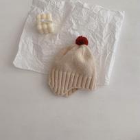 Autumn/Winter 2022 Korean Cute Pom-Pom Wool Baby Earmuff Hat 44-50cm (4 months-3 years) pilkšvai balta