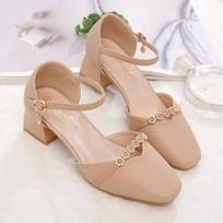Zapatos De Mujer Women Sweet Pointed Toe Bow Tie Buckle Strap High Heel Shoes Lady Cool Brown Office Party Pumps A7047 35