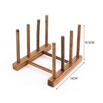 Table Dish Tray Wooden Stand Rack Drying Cups Shelf Kitchen Book Display