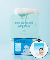[5 Types of Masks] Pick & Quick Pull-Out Masks 30 Packs + Double Pads 10 Packs Makeup