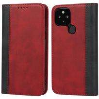 Applicable to Google pixel 8Pro mobile phone case pixel6Pro calf pattern color matching strong magnetic card flip leather case Pixel 5