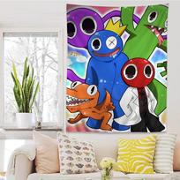 Rainbow Friends Toy Printed Large Wall Tapestry Indian Buddha Wall Decoration Witchcraft Bohemian Hippie Wall Art Decor 60x90cm