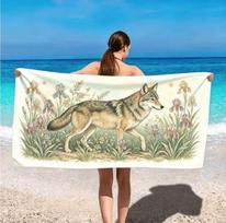 Large Microfiber Beach Towel, Vintage Floral Snake Print, Sand Free & Quick Dry, for Mystical Boho Summer Beach Use 50X100cm &1pc