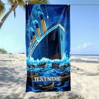 Custom Titanic Ship Beach Towel Personalized Name Boat Microfiber Bath Towel 160x80cm Soft Quick Dry Pool 50x100cm(20x40in)