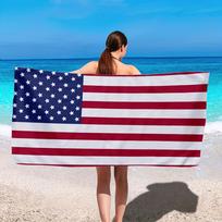 USA Flag Beach Towel, Microfiber Sand Free Super Absorbent Lightweight Quick Dry for Swimming Pool Bathing Travel Yoga 40X60cm