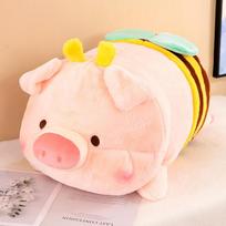 Bee pig doll plush toy girl sleeping on the bed doll girlfriend birthday gift grab machine doll 35cm（0.4kg）