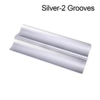 Nelipnus bagetų kepimo padėklas 2/4 įdubos Prancūziško batono kepimo forma Naujas bagetų padėklas Silver-2 Grooves