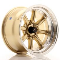 JR Wheels JR19 15x9 ET-13 4x100/114 Gold w/ Machined Lip Alloy Wheel