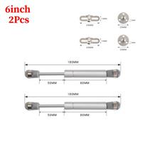 2/4PCS Cabinet Door Gas Struts 100N/10KG Supports Gas Spring Lid Support Gas Props Shocks Kitchen Cupboard Hydraulic Hinge 6IN 2Pcs Silver