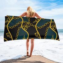 Luxury Black Gold European Design Microfiber Absorbent Beach Towels for Man Women Home Hotel Bath Towels Quick Dry Beach Towel 50x100cm