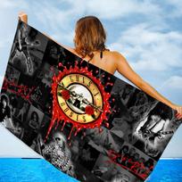 Rock Band Guns N Roses Towel Microfiber Beach Towel Absorbent Quick dry Soft Yoga Swimming Resort Mountain Climbing Towel Cotton 30x30cm red